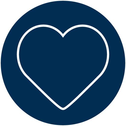 Heart icon symbolizing compassionate approach