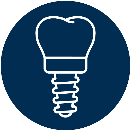 Dental implant icon symbolizing implant expertise